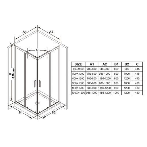 Душевая дверь RAVAK Blix Slim BLSRV2K-100 X1XMA0300Z1 100х195 см прозрачное стекло раздвижная